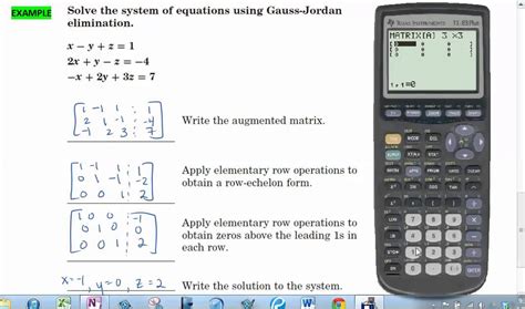 Graphing Calculator Augmented Matrix