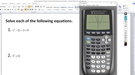 Graphing Calculator To Find Solutions