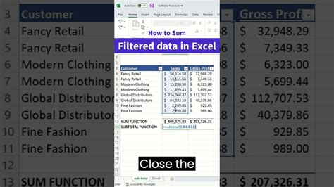 Graphing Filtered Data Excel