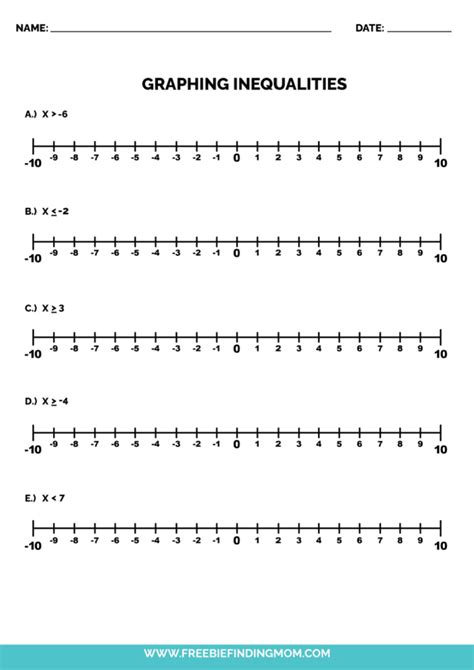 PreAlgebra Worksheets Inequalities Worksheets