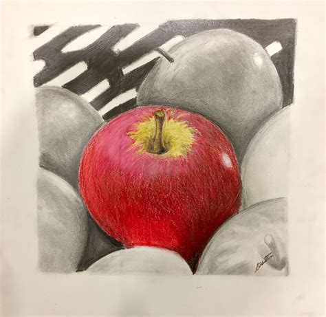 Graphite With Colored Pencil