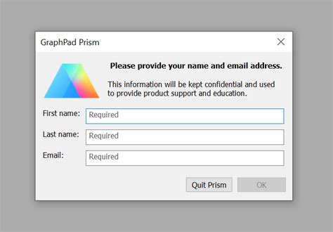 Graphpad Prism Registration Wizard