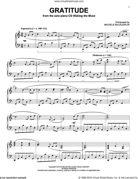 gratitude piano sheet music