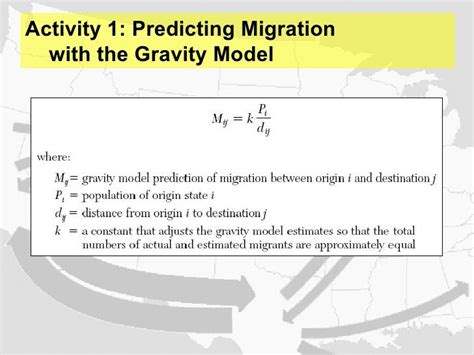gravity model to explain migration given by