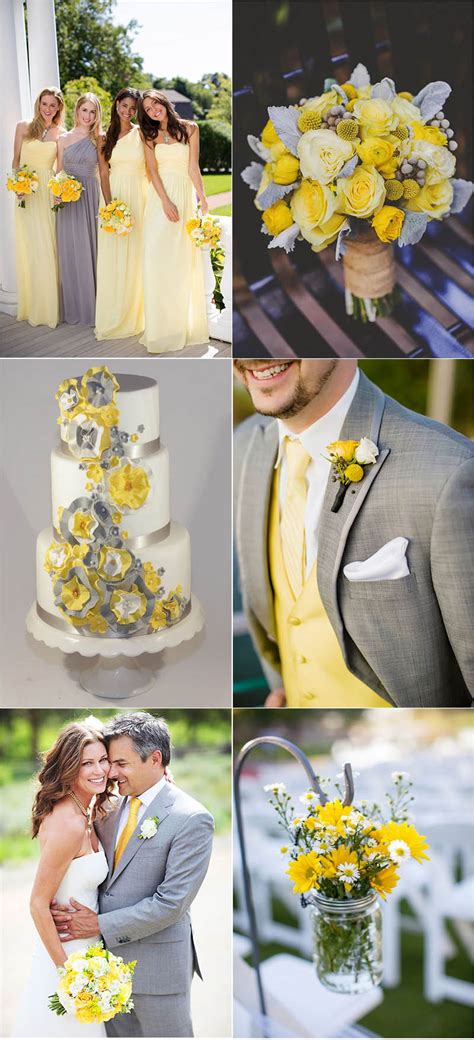 Modern Yellow & Gray Wedding attire decor bouquet Wedding motif