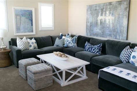  27 References Gray Couch With Blue Pillows New Ideas