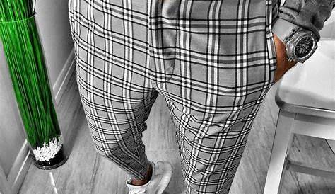 Grey plaid checkered pant for gentleman in 2018 Mens