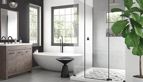 Grey Bathroom with porcelain tiles in 2020 Grey bathrooms, Home, House