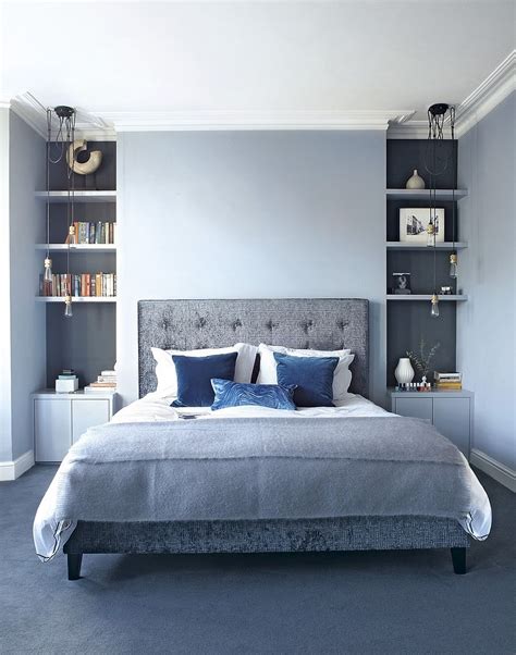 Gray And Light Blue Bedroom