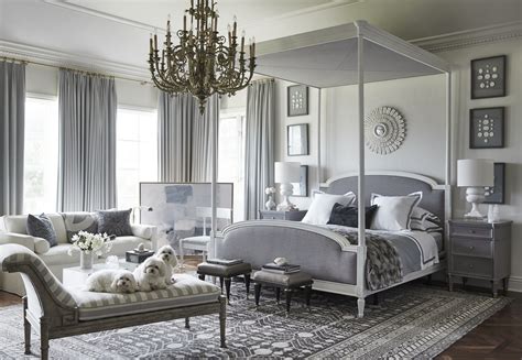 Gray And White Bedroom With Creative Lighting