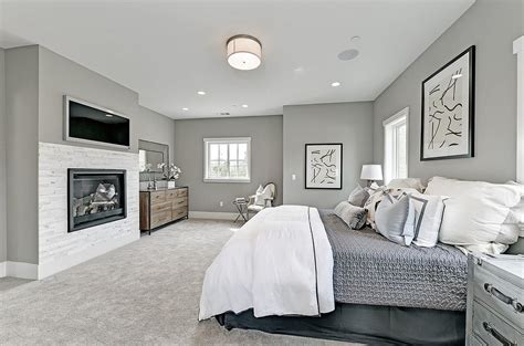 Gray and White Carpet Bedroom