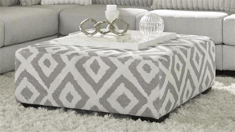 Gray And White Ottoman