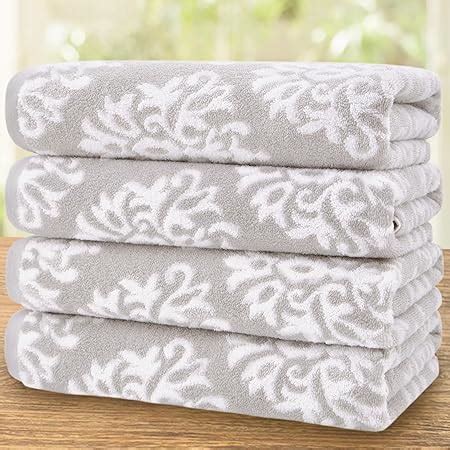 Gray And White Pattern Towels