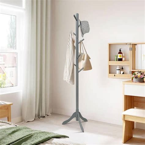 Gray Coat Rack Stand