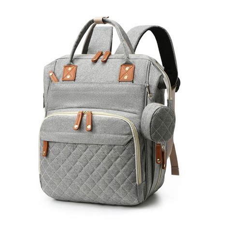 Gray Diaper Bag Backpack