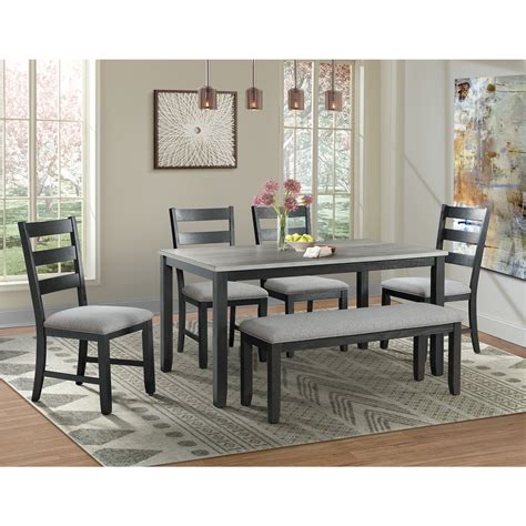 Gray Dining Chairs With Bench