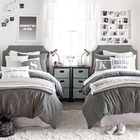 Grey and White Brick Removable Wallpaper Dormify Dorm room