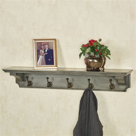 Gray Entryway Shelf With Hooks