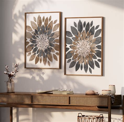 Gray Floral Wall Decor
