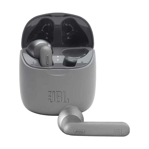 gray jbl earbuds