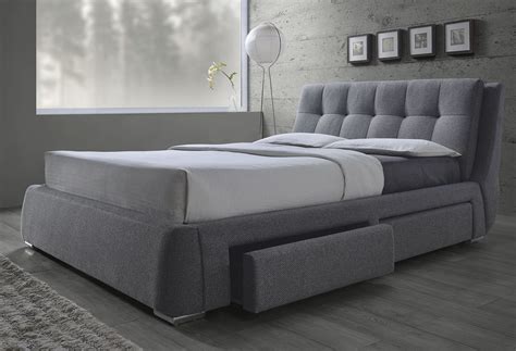 Gray King Bed With Storage