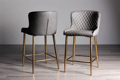 Gray Leather Counter Height Stools