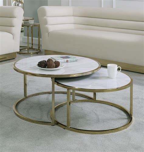 Gray Marble Coffee Table Gold