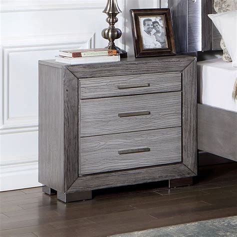 Gray Nightstand In Bedroom