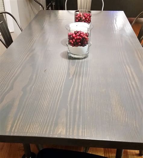 Gray Stained Dining Table