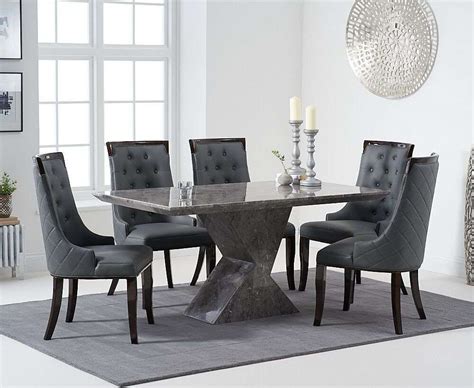 Gray Table With 6 Chairs