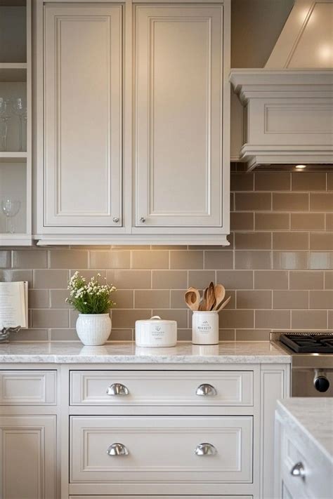 Gray Taupe Kitchen Tiles