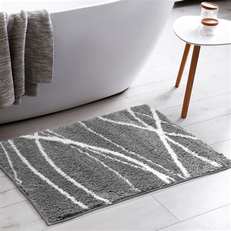 Gray White Bath Rugs