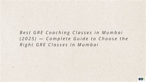 gre coaching classes