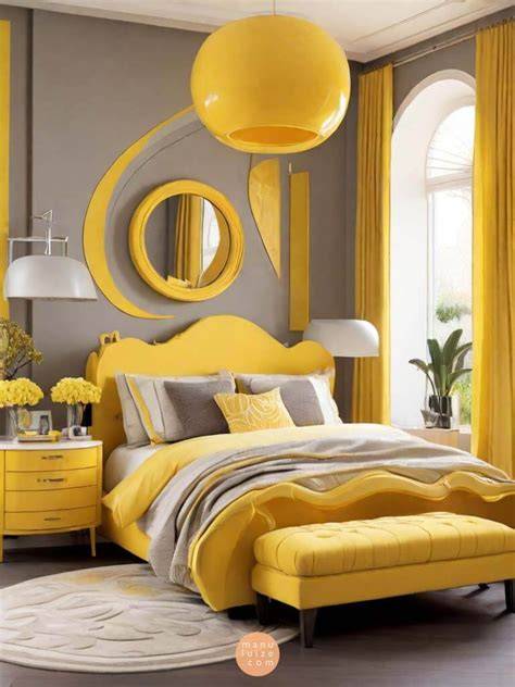 Incredible Yellow Gray Bedroom For Small Room Home decorating Ideas
