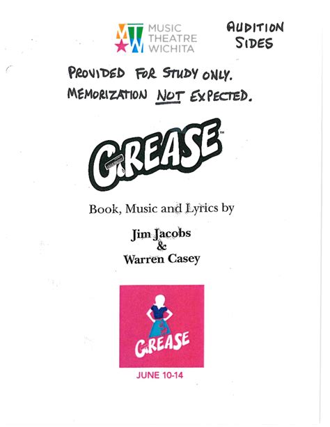 Grease Audition Sides