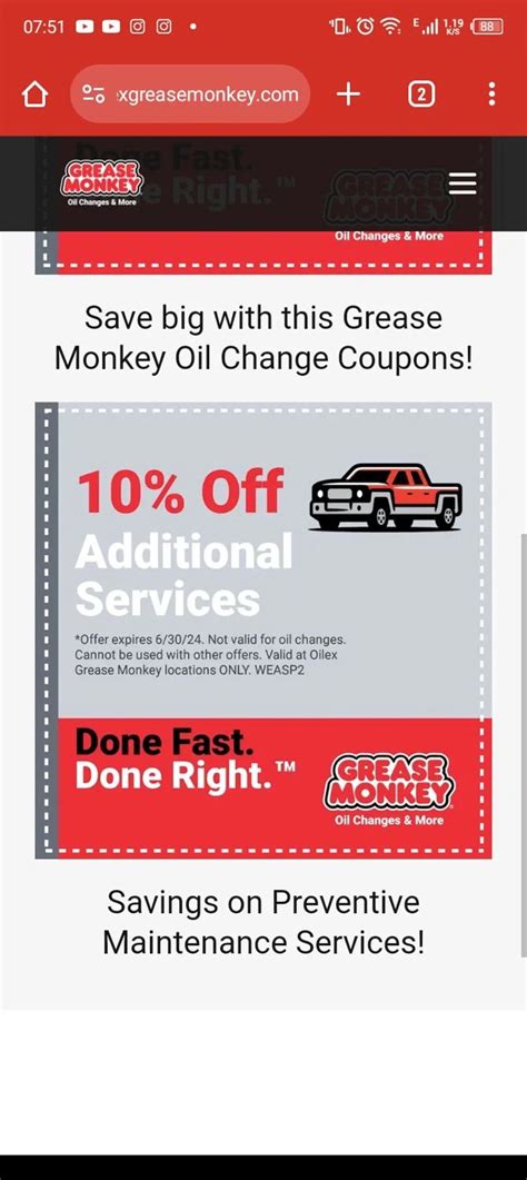 Grease Monkey $10 Coupon Bothell