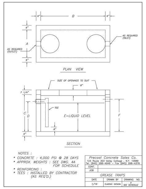 Grease Trap Pit CAD Block And Typical Drawing
