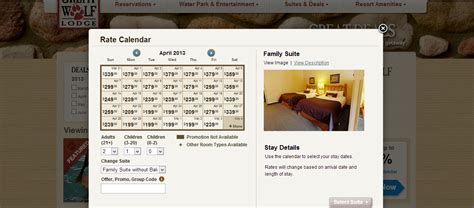 Great Wolf Lodge Rate Calendar