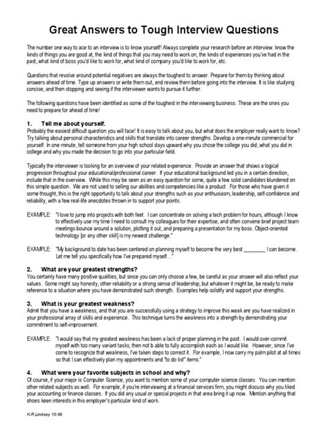 great answers to tough interview questions pdf