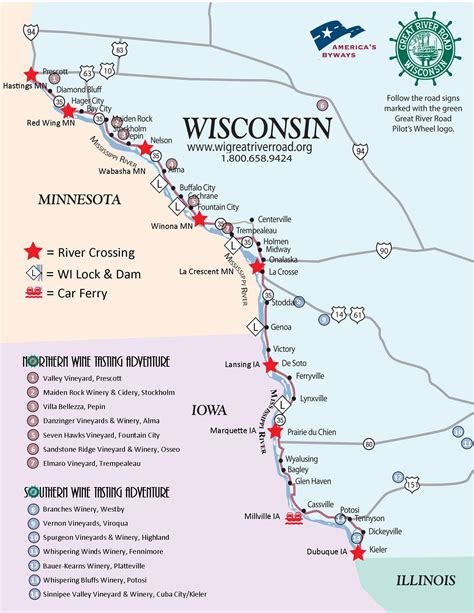 great river road wisconsin map
