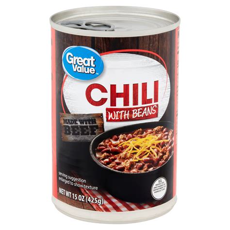 great value chili with beans