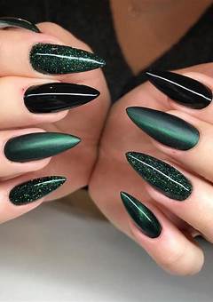 Green And Black Acrylic Nails: The Latest Trend In 2023