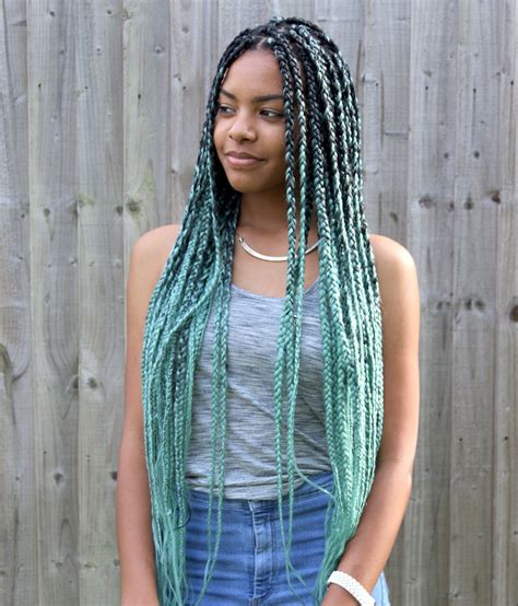 Green box braids hair inspiration Pinterest Posts, Braids and Green