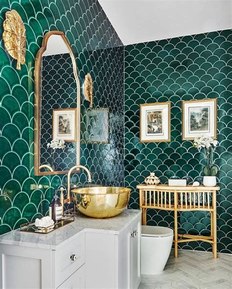 Simple Budget Friendly Spring Tour Part 1 Green bathroom, Gold