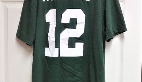 Green Bay Packers Aaron Rodgers #12 Green Jersey Style T-Shirt Size XL