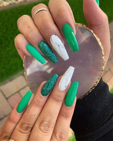 40 Long Green Coffin Nails Are The Most Suitable Designs In Hot Summer Lilyart