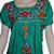 green embroidered peasant tops
