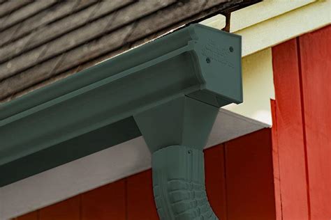 green aluminum gutters and downspouts