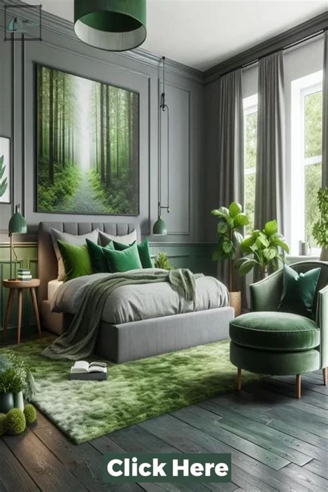 green and grey bedroom patterns and textures