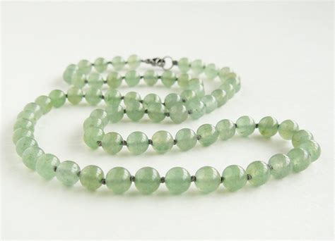 green aventurine bead necklace